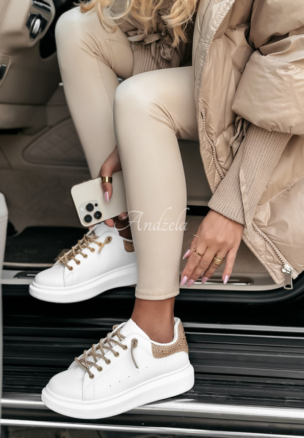 Adidasy Chic Shoes biało-złote