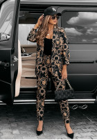 Eleganckie spodnie we wzory Premium czarne