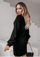 Dzianinowa Dress z dekoltem Thalia in black