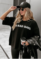 T-shirt z nadrukiem Zero Bad Days czarny