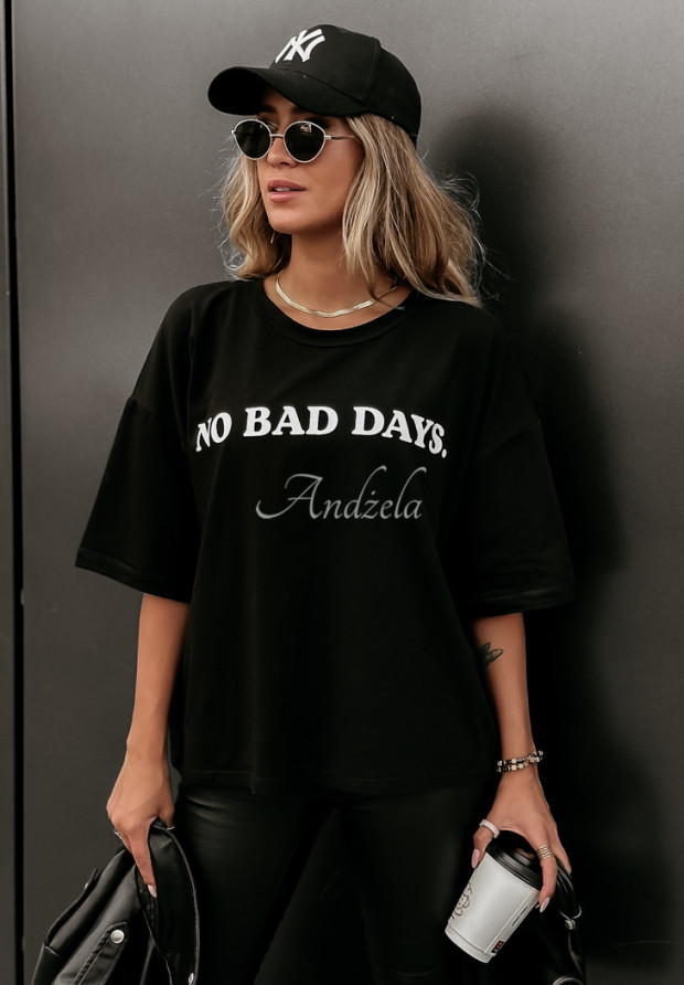 T-shirt z nadrukiem No Bad Days czarny