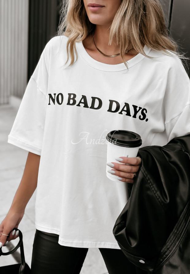 T-shirt z nadrukiem No Bad Days biały