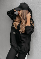 Sweatshirt z kieszenią i kapturem Siempre in black