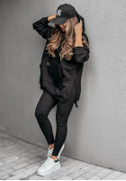 Sweatshirt z kieszenią i kapturem Siempre in black