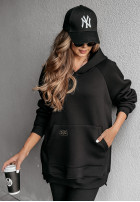 Sweatshirt z kieszenią i kapturem Siempre in black
