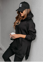 Sweatshirt z kieszenią i kapturem Siempre in black