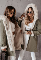 Kurtka parka z futerkiem Keep It Cozy khaki