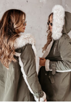 Kurtka parka z futerkiem Keep It Cozy khaki