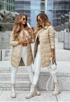 Pikowany Coat z suwakami Trish in beige