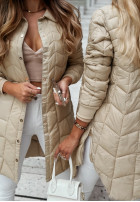 Pikowany Coat z suwakami Trish in beige