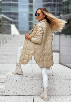 Pikowany Coat z suwakami Trish in beige