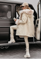 Jacket parka z futerkiem Stay Warm in beige