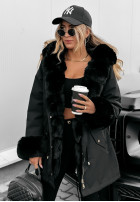 Jacket parka z futerkiem Stay Warm in black