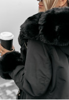 Jacket parka z futerkiem Stay Warm in black