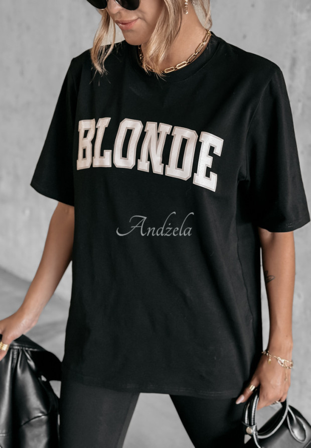 T-shirt z nadrukiem Blonde czarny