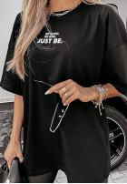 T-shirt z nadrukiem Just Be czarny
