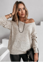 Jumper z dekoltem Hot Tea in beige