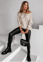 Jumper z dekoltem Hot Tea in beige