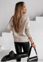 Jumper z dekoltem Hot Tea in beige