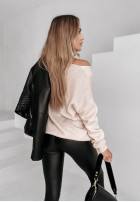 Jumper z dekoltem Hot Tea in powder pink