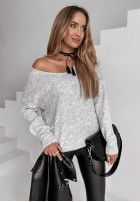 Jumper z dekoltem Hot Tea in grey