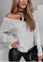 Jumper z dekoltem Hot Tea in grey