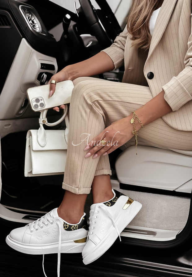 Adidasy z ozdobnymi wzorami Queen Of Fashion białe