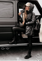 Pikowana Jacket z kapturem Autumn Colors in black