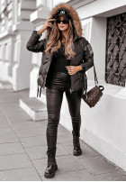 short Pikowana Jacket The Luckiest in black