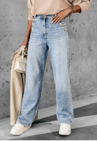 Spodnie jeansowe straight Afford It jasnoniebieskie