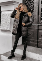 Długa Pikowana Jacket The Luckiest in black