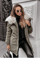 Kurtka parka z futerkiem Cool Time khaki