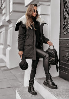 Jacket parka z futerkiem Cool Time in black