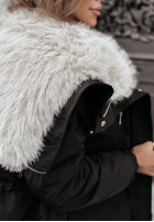 Jacket parka z futerkiem Cool Time in black