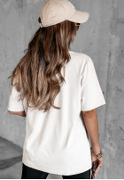 T-shirt z nadrukiem Brunette biały