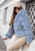 Krótka kurtka z futerkiem Beauty Of Winter błękitna