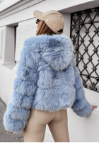Krótka kurtka z futerkiem Beauty Of Winter błękitna