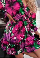 Kwiecista sukienka Floral Finesse czarno-fioletowa