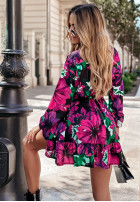 Kwiecista sukienka Floral Finesse czarno-fioletowa