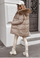 Długa Pikowana Jacket The Luckiest in beige