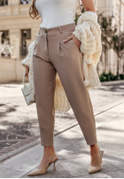 Eleganckie spodnie Fashion Chic camelowe