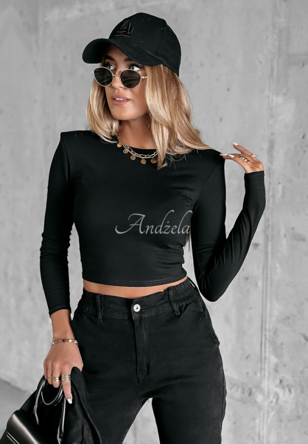 Femme Finesse Short Black Blouse