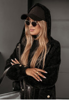 Coat alpaka z kapturem Heavenly  in black