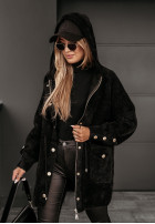 Coat alpaka z kapturem Heavenly  in black
