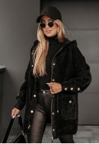 Coat alpaka z kapturem Heavenly  in black