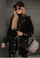 Coat alpaka z kapturem Heavenly  in black