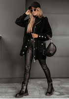 Coat alpaka z kapturem Heavenly  in black