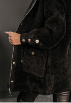 Coat alpaka z kapturem Heavenly  in black