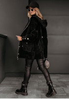 Coat alpaka z kapturem Heavenly  in black