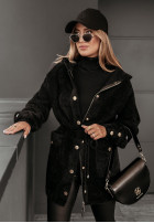 Coat alpaka z kapturem Heavenly  in black